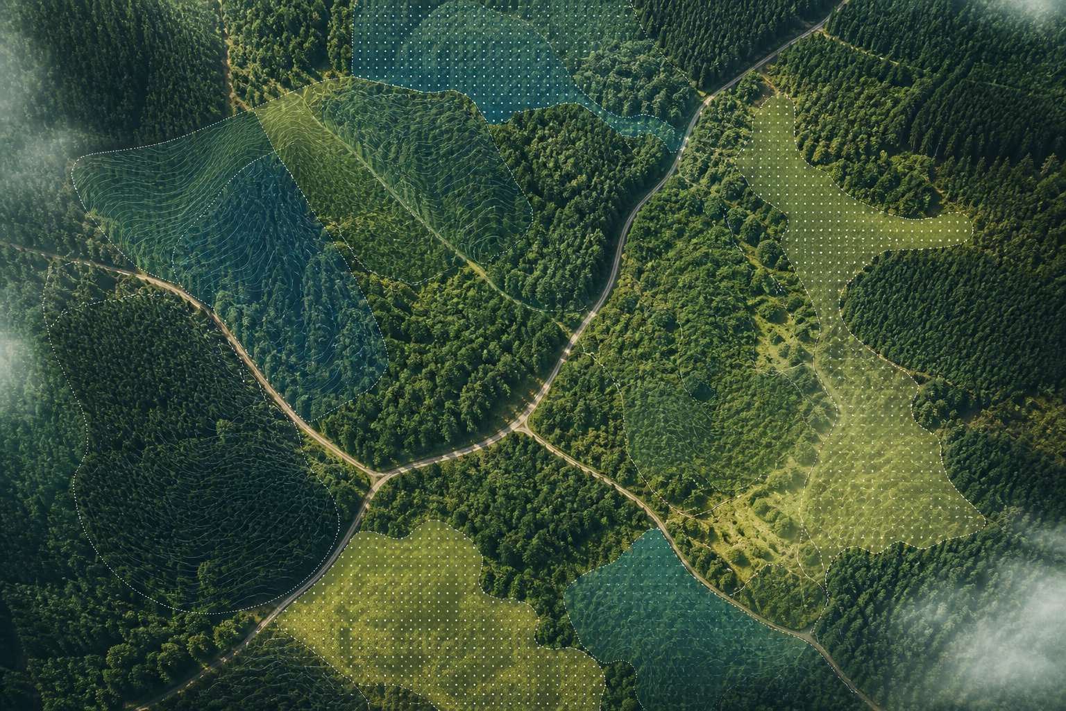 Illustrative aerial forestry evidence view